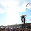 Đội bay nghệ thuật Patrouille de France trình diễn tại lễ đón tàu Belem mang theo ngọn đuốc Olympic Paris 2024 vào cảng Marseille (Pháp) ngày 8/5/2024. (Ảnh: THX/TTXVN)