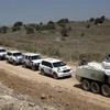 Đoàn xe thuộc Lực lượng UNDOF tại Cao nguyên Golan hồi năm 2014. (Ảnh: AFP/TTXVN)