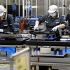 Công nhân làm việc tại một nhà máy ở Utsunomiya (Nhật Bản). (Ảnh: AFP/TTXVN)