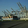 Cảng container hàng hóa ở Baltimore, bang Maryland (Mỹ). (Ảnh: AFP/TTXVN)