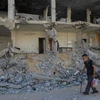 Các tòa nhà bị phá hủy do xung đột Hamas-Israel tại Khan Younis, Dải Gaza, ngày 17/7/2024. (Ảnh: THX/TTXVN)