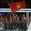 Hình ảnh Đoàn Thể thao Việt Nam tại Lễ Khai mạc Olympic Paris 2024. (Nguồn: AFP)
