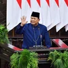 Tổng thống Prabowo Subianto phát biểu tại lễ nhậm chức ngày 20/10. (Ảnh: TTXVN phát)