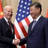 Chủ tịch Trung Quốc Tập Cận Bình và Tổng thống Mỹ Joe Biden bắt tay trước cuộc gặp song phương ở Lima (Peru), ngày 16/11/2024. (Nguồn: The Guardian)