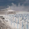 Lithium được sấy khô và nén chặt trong các bãi muối của sa mạc Atacama ở Chile. (Nguồn: National Geographic)