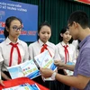 Trong ngày hội STEM - Ngày hội khoa học và công nghệ lần thứ 2 này, trường trung học cơ sở Trưng Vương đã có hơn 600 học sinh tham gia với gần 1000 sản phẩm. (Ảnh: Doãn Đức/Vietnam+)