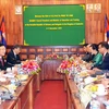 Quang cảnh buổi hội đàm giữa hai đoàn Bộ giáo dục hai nước Việt Nam-Campuchia. (Ảnh: Xuân Khu/TTXVN)