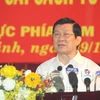 Chủ tịch nước Trương Tấn Sang phát biểu khai mạc hội nghị. (Ảnh: Thanh Vũ/TTXVN)