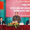 Chủ tịch Quốc hội Nguyễn Sinh Hùng phát biểu tại hội nghị sơ kết 5 năm thực hiện Nghị quyết Trung ương 7 (khóa X). (Ảnh: Nguyễn Dân/TTXVN)