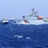 Tàu hải cảnh Trung Quốc chủ động đâm va vào tàu cảnh sát biển Việt Nam tại khu vực hạ đặt trái phép giàn khoan Hải Dương-981, ngày 15/5. (Nguồn: Cảnh sát biển Việt Nam/TTXVN phát)