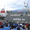 Lễ tiễn đoàn công tác Chương trình Tàu thanh niên “Hành trình vì biển đảo quê hương” năm 2014 ra thăm Trường Sa. (Nguồn: TTXVN)