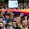 Người biểu tình tại thủ đô Yerevan của Armenia, ngày 24/6. (Nguồn: AFP)