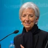 Giám đốc điều hành IMF Christine Lagarde (phải) phát biểu trong cuộc họp báo tại trụ sở của IMF ngày 4/6. (Nguồn: THX/TTXVN)