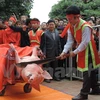 Nghi thức chém lợn tại lễ hội làng Ném Thượng (Bắc Ninh). (Nguồn: Tổ chức Động vật châu Á)