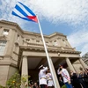Lễ thượng cờ Cuba trước Đại sứ quán Cuba ở thủ đô Washington (Hoa Kỳ) ngày 20/7. (Nguồn: AFP/TTXVN)