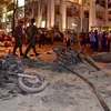 Hiện trường vụ nổ bom ở trung tâm Bangkok, ngày 17/8. (Nguồn: AFP/TTXVN)