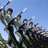 Binh sỹ Trung Quốc tập luyện duyệt binh cho ngày 3/9. (Nguồn: AP)