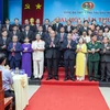 Ban Chấp hành Đảng bộ thành phố Thủ Dầu Một (Bình Dương) khóa XI, nhiệm kỳ 2015-2020 ra mắt đại hội. (Ảnh: Quách Lắm/TTXVN)