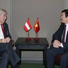 Chủ tịch nước Trương Tấn Sang gặp Tổng thống Cộng hòa Áo, ngài Heinz Fischer. (Ảnh: Nguyễn Khang/TTXVN)