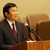 Chủ tịch nước Trương Tấn Sang dự và phát biểu tại Hội nghị Lãnh đạo Toàn cầu về bình đẳng giới. (Ảnh: Nguyễn Khang/TTXVN)