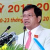 Ông Lê Viết Chữ tái đắc cử Bí thư Tỉnh ủy Quảng Ngãi khóa 2015-2020 . (Ảnh: Sỹ Thắng/TTXVN)
