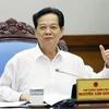 Thủ tướng Nguyễn Tấn Dũng phát biểu kết luận phiên họp Chính phủ thường kỳ tháng 10. (Ảnh: Đức Tám/TTXVN) 