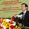 Chủ tịch nước Trương Tấn Sang phát biểu tại lễ kỷ niệm. (Ảnh: Nguyễn Khang/TTXVN) 