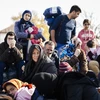Người tị nạn Syria ở biên giới Hy Lap-Macedonia. (Nguồn: AFP)