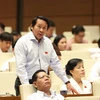 Đại biểu Quốc hội thành phố Đà Nẵng Thân Đức Nam phát biểu ý kiến thảo luận dự án Luật đấu giá tài sản. (Ảnh: Phương Hoa/TTXVN)