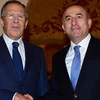 Ngoại trưởng Nga Sergei Lavrov trong một cuộc gặp với người đồng cấp Thổ Nhĩ Kỳ Mevlut Cavusoglu. (Nguồn: Getty Images) 
