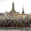 Đội kỵ binh diễu hành trong lễ kỷ niệm lần thứ 88 ngày sinh Nhà vua và Quốc khánh Thái Lan, ở Bangkok. (Nguồn: AFP)