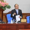 Phó Thủ tướng Nguyễn Xuân Phúc, Trưởng ban Ban Chỉ đạo 389 quốc gia phát biểu tại hội nghị. (Ảnh: Doãn Tấn/TTXVN)
