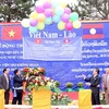Lễ khởi công dự án Bệnh viện Hữu nghị Xiangkhouang. (Ảnh: Phạm Kiên/Vietnam+)