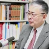 Giáo sư Kurihara Hirohide, chuyên gia về quan hệ Việt-Trung trả lời phỏng vấn phóng viên TTXVN. (Ảnh: Nguyễn Tuyến/Vietnam+)