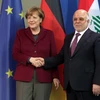 Thủ tướng Đức Angela Merkel đón tiếp Thủ tướng Iraq Haider al-Abadi. (Nguồn: AFP)
