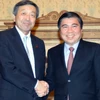 Chủ tịch Ủy ban Nhân dân Thành phố Hồ Chí Minh Nguyễn Thành Phong đã có buổi tiếp ông Motoo Hayashi, Bộ Trưởng Bộ Kinh tế-Thương mại và Công nghiệp Nhật Bản. (Ảnh: Thanh Vũ/TTXVN)