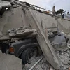 Cảnh đổ nát do trận động đất 7,8 độ Richter gây ra hồi tuần trước. (Nguồn: AFP/TTXVN)
