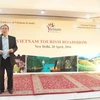 Đại sứ Việt Nam tại Ấn Độ Tôn Sinh Thành phát biểu khai mạc chương trình. (Ảnh: Huy Bình/Vietnam+)