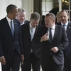 Tổng thống Mỹ Obama và các nhà lãnh đạo các nước Bắc Âu ở hội nghị thượng đỉnh Mỹ-Bắc Âu, ngày 13/5. (Nguồn: AFP)
