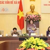 Chủ tịch Quốc hội Nguyễn Thị Kim Ngân dự và phát biểu tại Hội thảo. (Ảnh: Trọng Đức/TTXVN)