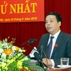 Ông Ngô Ngọc Tuấn, Chủ tịch Hội đồng nhân dân tỉnh Yên Bái khóa XVIII nhiệm kỳ 2016-2021 phát biểu tại kỳ họp. (Ảnh: Thế Duyệt/TTXVN)