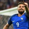 Tiền đạo đội tuyển Pháp Olivier Giroud, người hùng đóng góp hai bàn trong chiến thắng đậm đà của đội chủ nhà Pháp với Iceland. (Nguồn: THX/TTXVN)