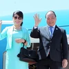 Thủ tướng Nguyễn Xuân Phúc và Phu nhân cùng Đoàn đại biểu cấp cao Việt Nam đã rời thủ đô Ulan Bator, kết thúc tốt đẹp chuyến thăm chính thức Mông Cổ và dự ASEM 11. (Ảnh: Thống Nhất/TTXVN)