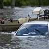 Cảnh ngập lụt nghiêm trọng ở Gonzales, Louisiana. (Nguồn: AFP)