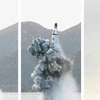 Hình ảnh được cho là tên lửa đạn đạo của Triều Tiên phóng từ tàu ngầm trên biển. (Nguồn: nknews.org)