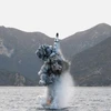 Một vụ phóng tên lửa trên biển của Triều Tiên. (Nguồn: Reuters)