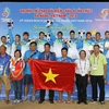 Đội bóng ném nữ Việt Nam đoạt huy chương vàng. (Ảnh: Quốc Khánh/TTXVN)