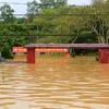 Nước ngập sâu ở xã Phương Mỹ, huyện Hương Khê. (Ảnh: TTXVN phát)