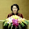 Chủ tịch Quốc hội Nguyễn Thị Kim Ngân phát biểu khai mạc Kỳ họp thứ 2, Quốc hội khóa XIV. (Ảnh: Phạm Kiên/TTXVN)