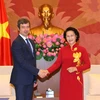 Chủ tịch Quốc hội Nguyễn Thị Kim Ngân tiếp Bộ trưởng Tư pháp Cộng hòa Italia Andrea Orlando sang thăm và làm việc tại Việt Nam. (Ảnh: Doãn Tấn/TTXVN)